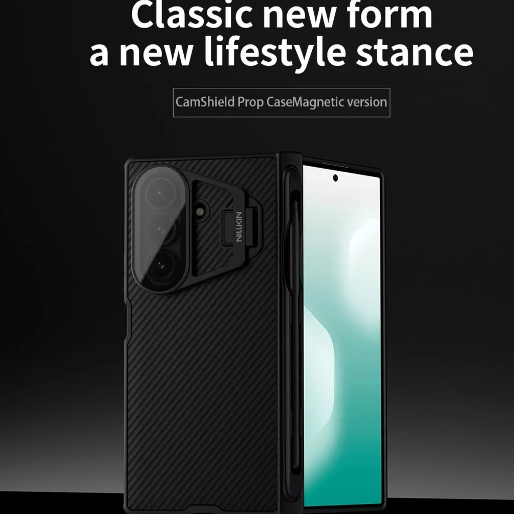 کاور نیلکین مدل Camshield Prop Magnetic Stylus Pen & Transparent Lens Cover Version مناسب برای گوشی موبایل سامسونگ Galaxy Z Fold 7
