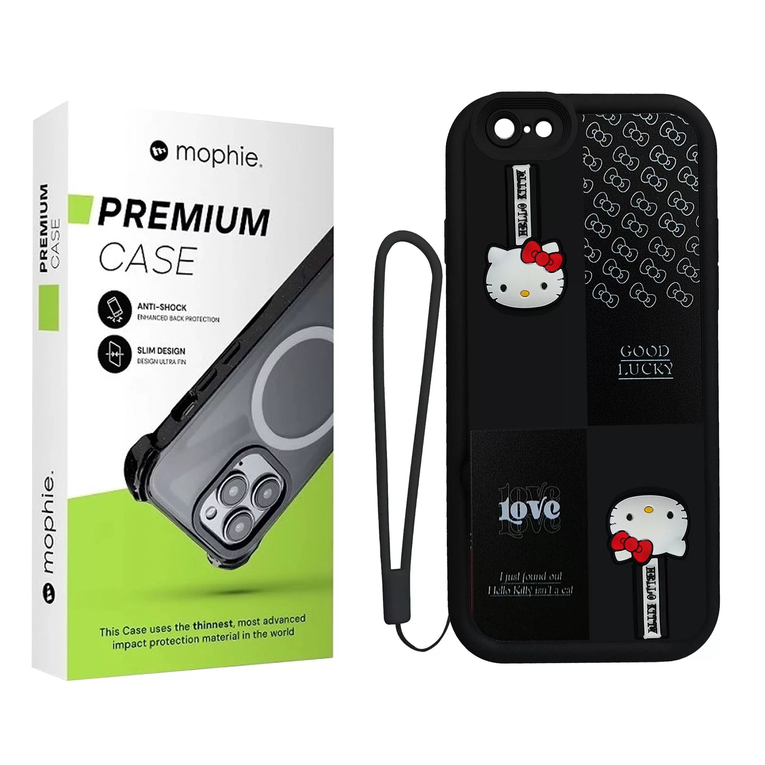 کاور موفی مدل Silicone Puffer Hello Kitty Strap مناسب برای گوشی موبایل اپل  iPhone 6 / 6s به همراه بند