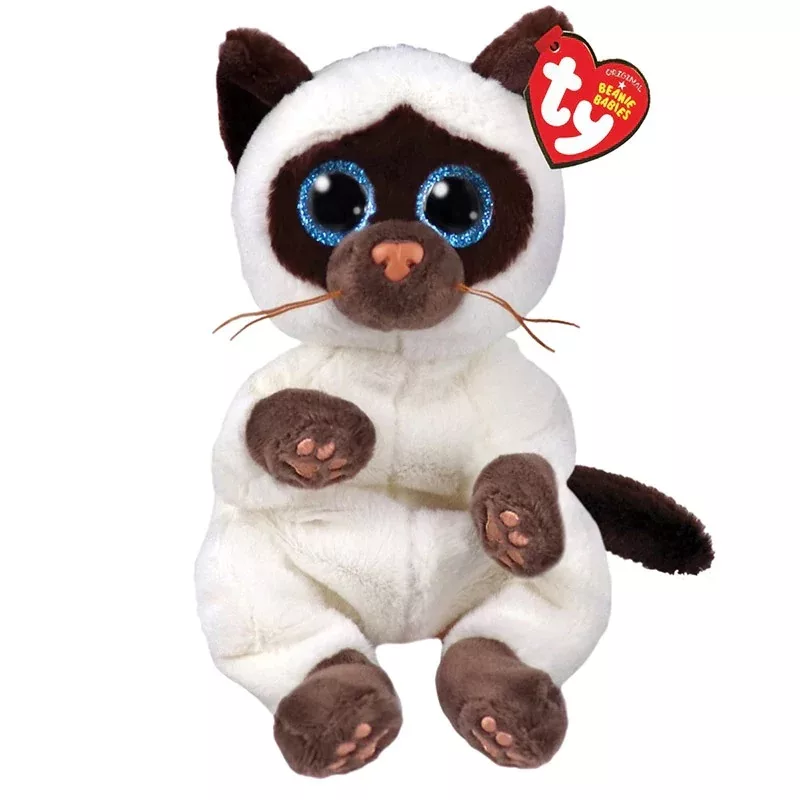 عروسک تی وای طرح گربه سیامی مدل TY Beanie Bellies MISO the Siamese Cat ارتفاع 17 سانتیمتر