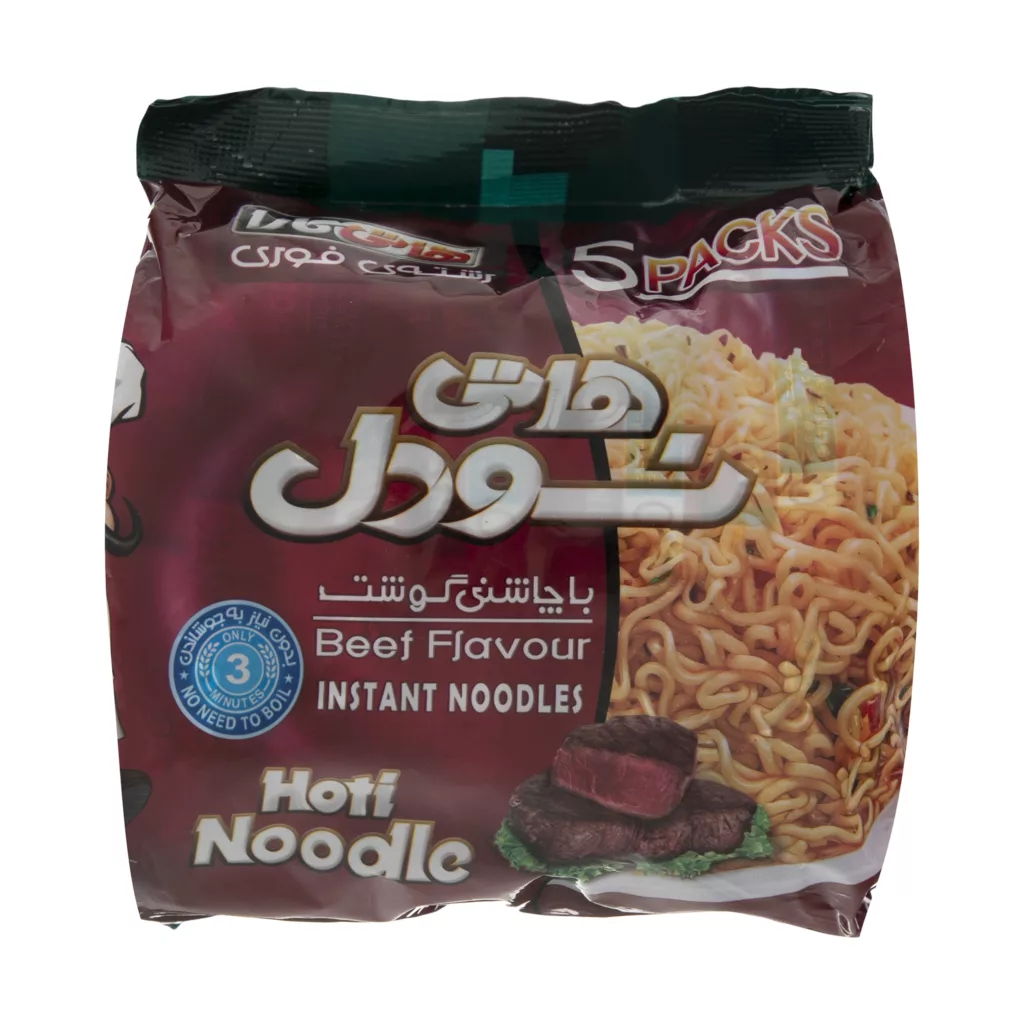 هاتی نودل با عصاره گوشت هاتی کارا – 77 گرم بسته 5 عددی