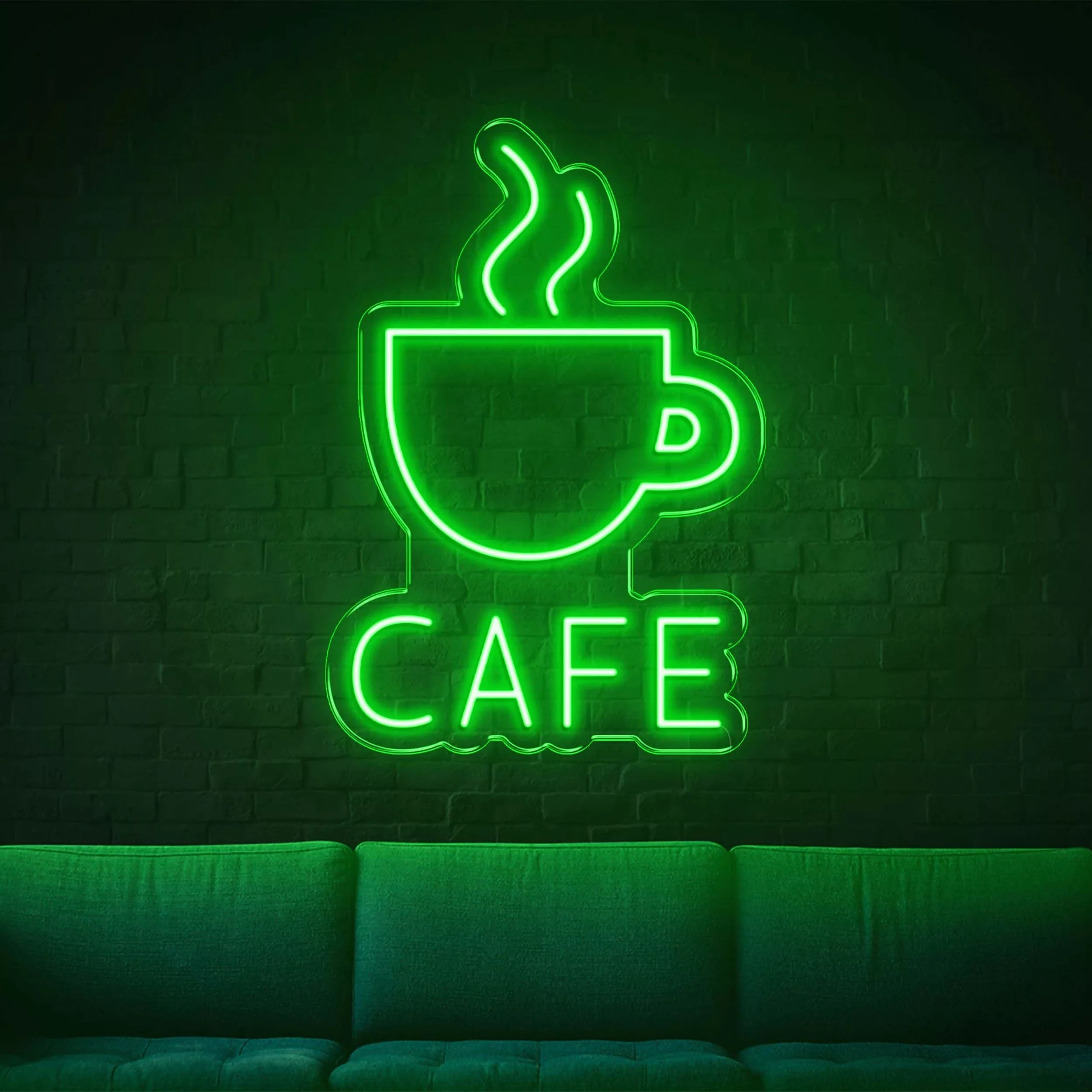 چراغ نئون طرح کافه
