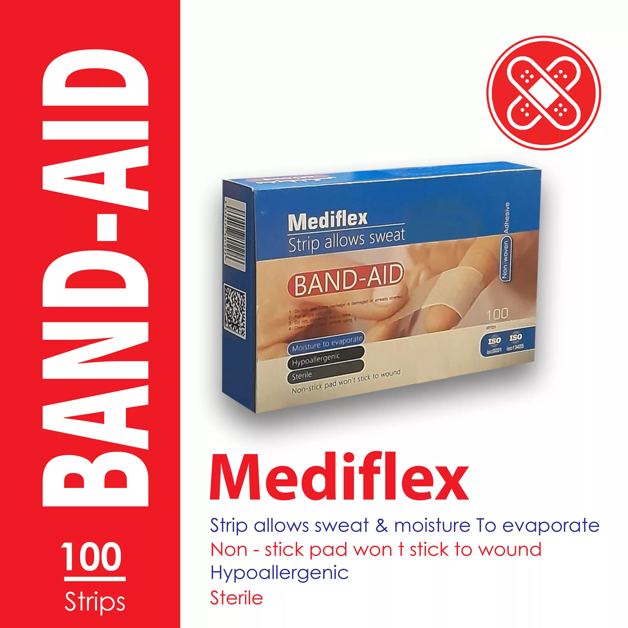 چسب زخم مدیفلکس مدل B100-10 ده بسته 100 عددی