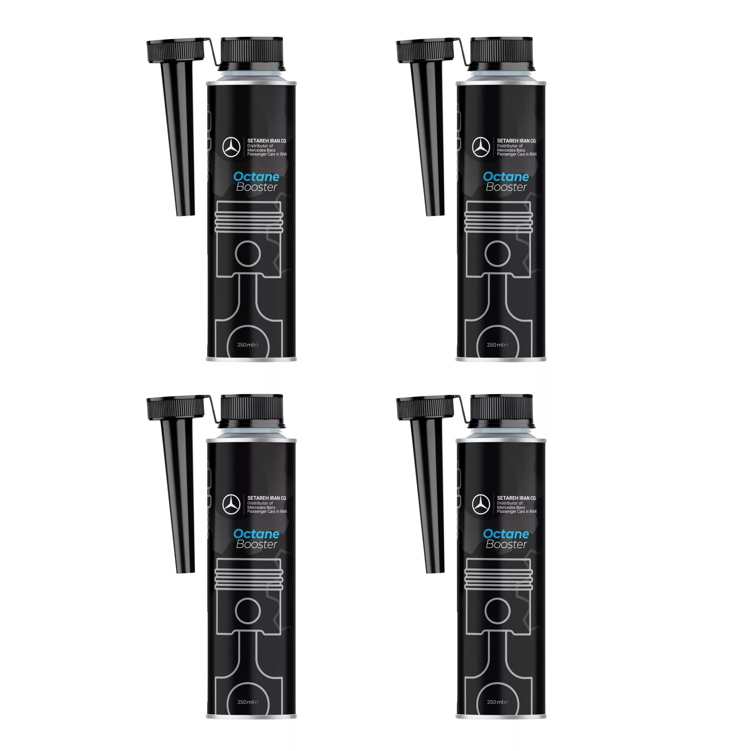 مکمل سوخت خودروهای بنزینی مرسدس بنز مدل MB-OC100BV 4X حجم 250 میلی لیتر بسته 4 عددی