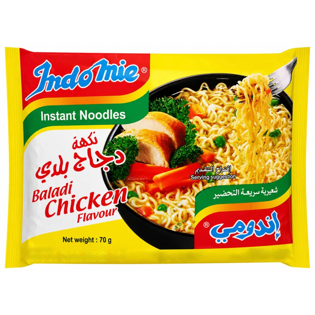 نودل ایندومی با طعم مرغ محلی وزن 70 گرم