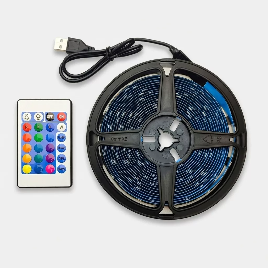 ریسه ال ای دی مدل RGB گیمینگ 4 سیم طرح USB-5v طول 5 متر