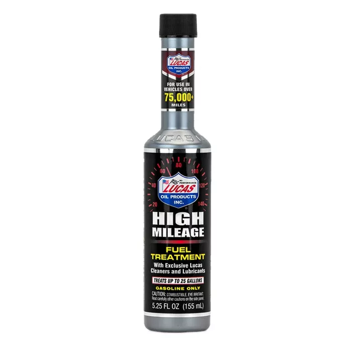 مکمل و تمیز کننده کامل سیستم سوخت لوکاس مدل High Mileage حجم 155 میلی لیتر