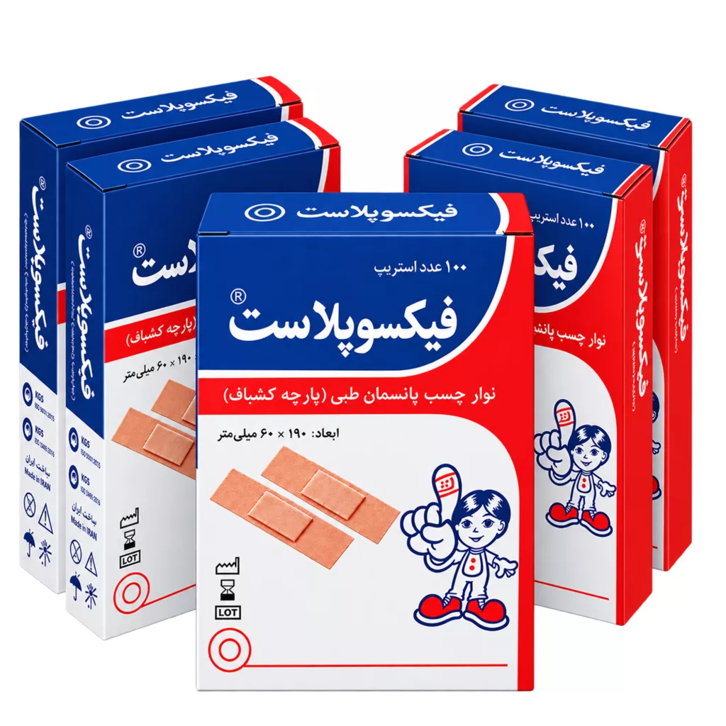 چسب زخم فیکسوپلاست مدل Adhesive پنج بسته 100 عددی