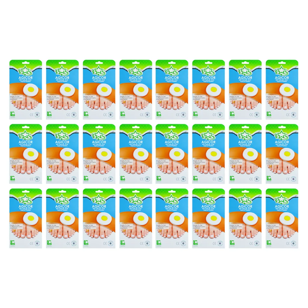 چسب ضد میخچه و زگیل آجیکور مدل 40% Salicylic Acid مجموعه 24 عددی