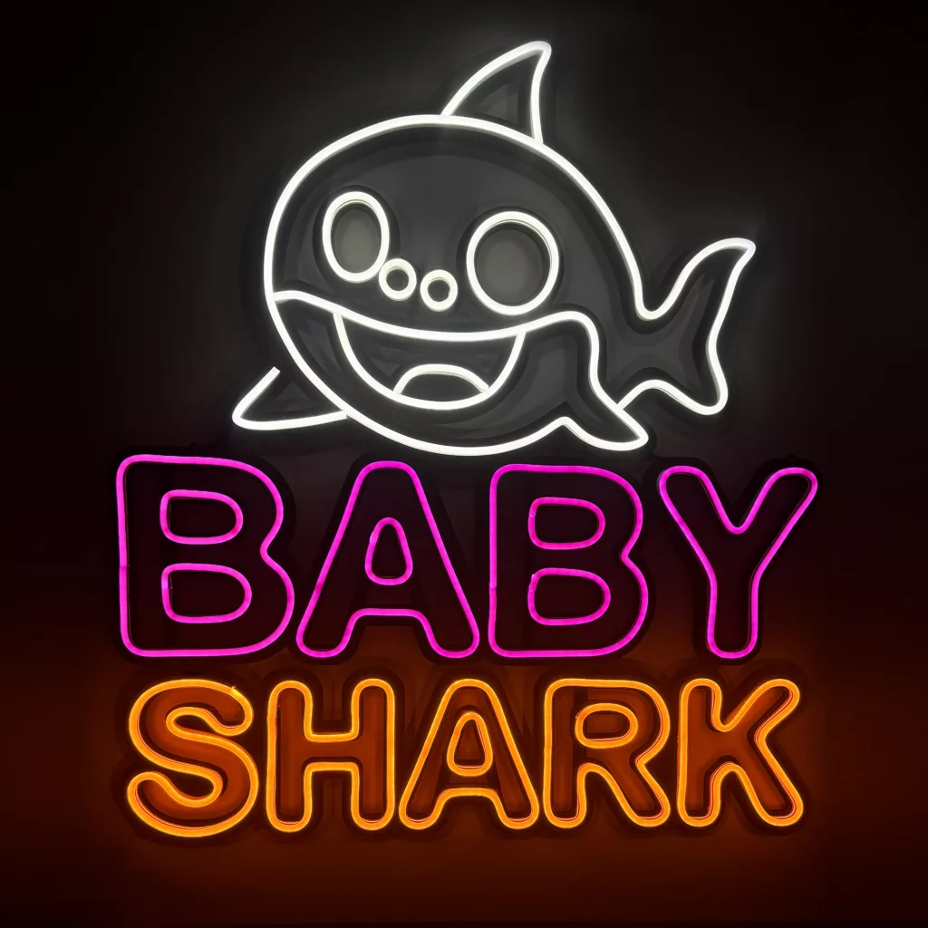 چراغ نئونی مدل baby shark
