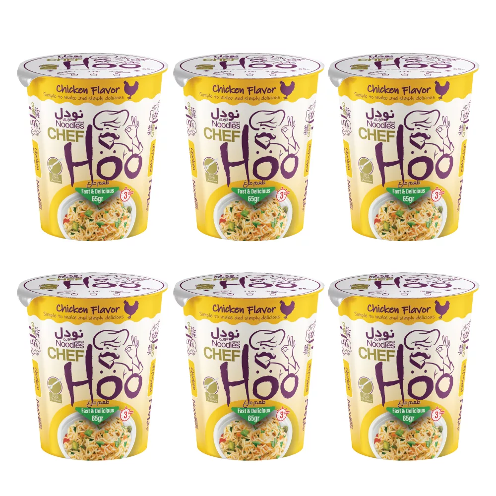 نودل مرغ لیوانی شف هو – 65 گرم بسته 6 عددی