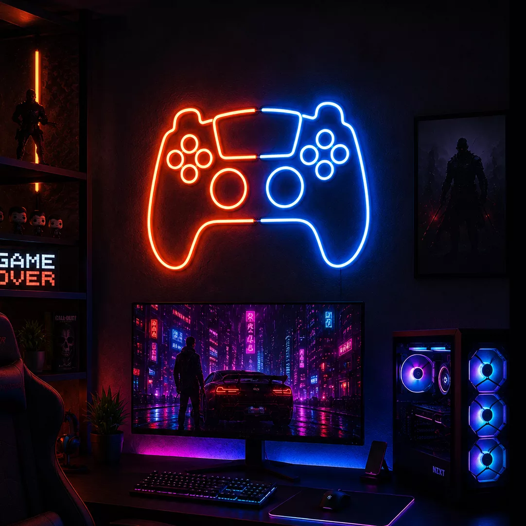 چراغ نئونی طرح دسته PlayStation کد GAMEPAD-2026