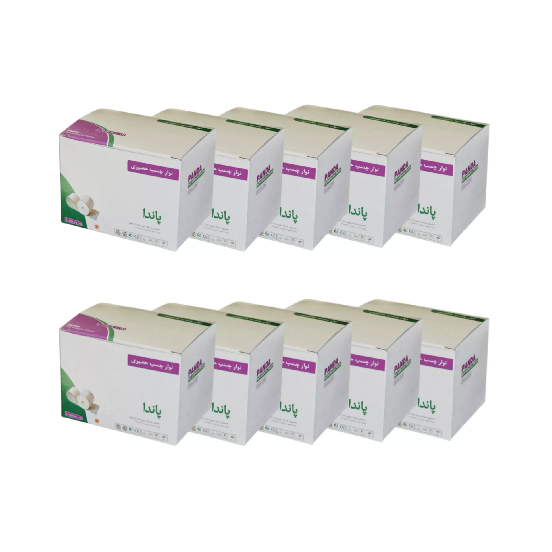 چسب پانسمان پاندا مدل حصیری سایز 10×10 مجموعه 10 عددی