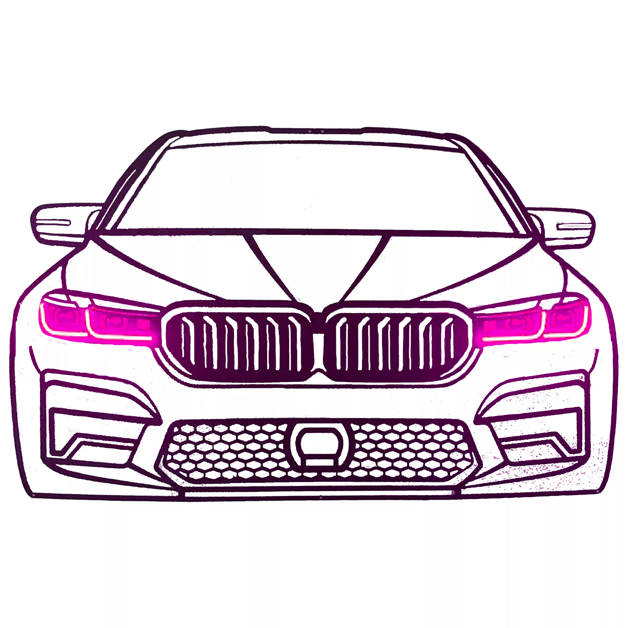 چراغ دیواری نئونی طرح ماشین bmw