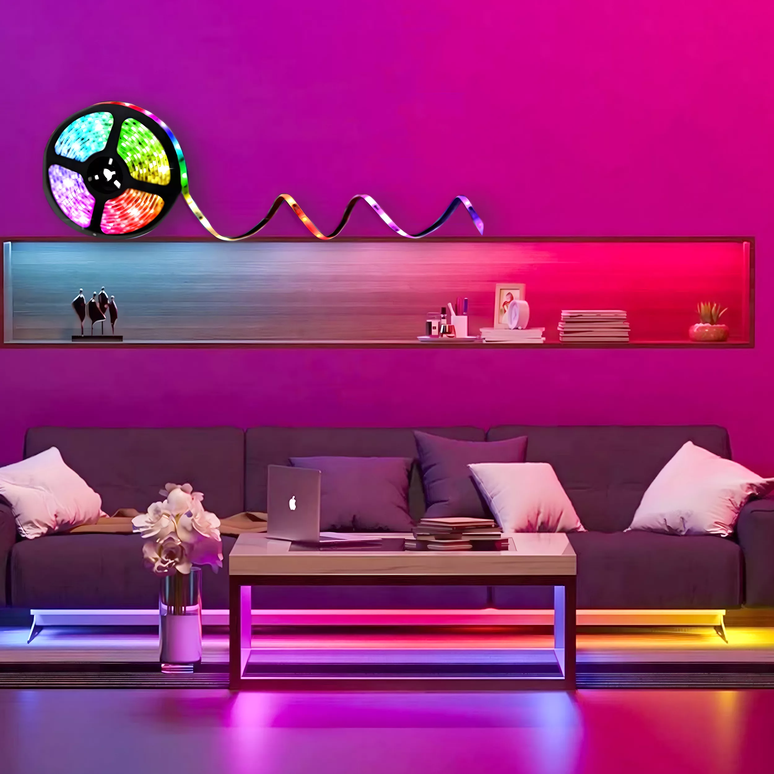 ریسه ال ای دی هوشمند مدل سقف ابری کد RGB IC طول 5 متر ریسه ال ای دی هوشمند مدل سقف ابری کد RGB IC طول 5 متر