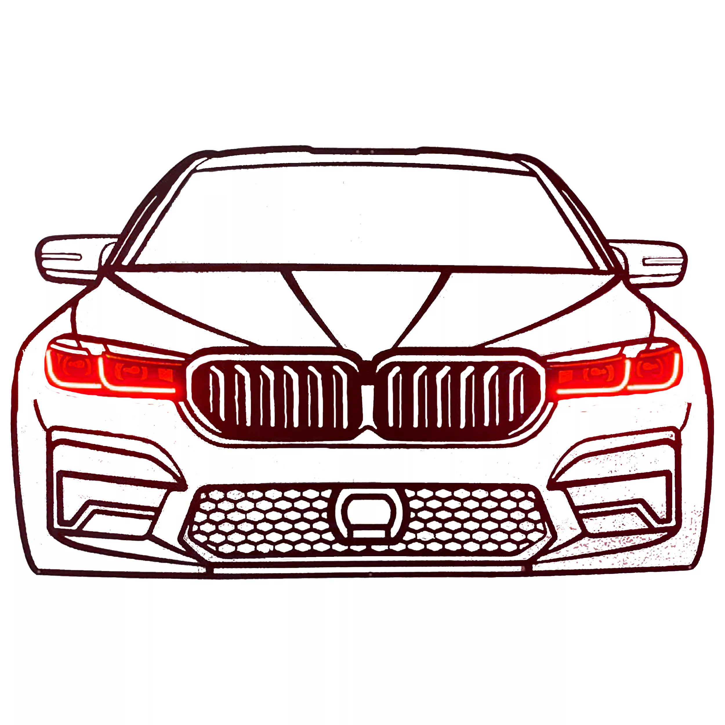 چراغ دیواری نئونی طرح ماشین bmw