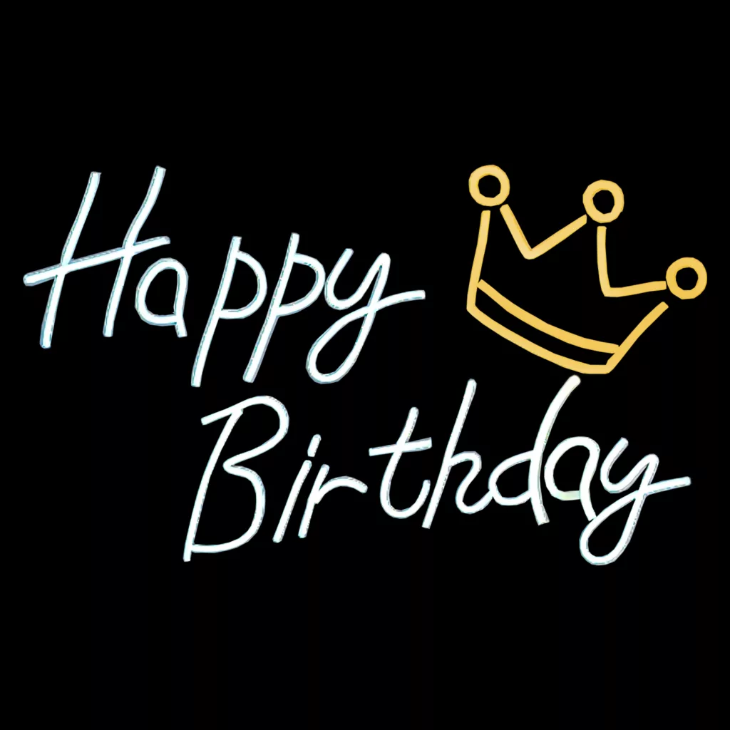 چراغ نئونی طرح Happy Birthday کد HBD60X40