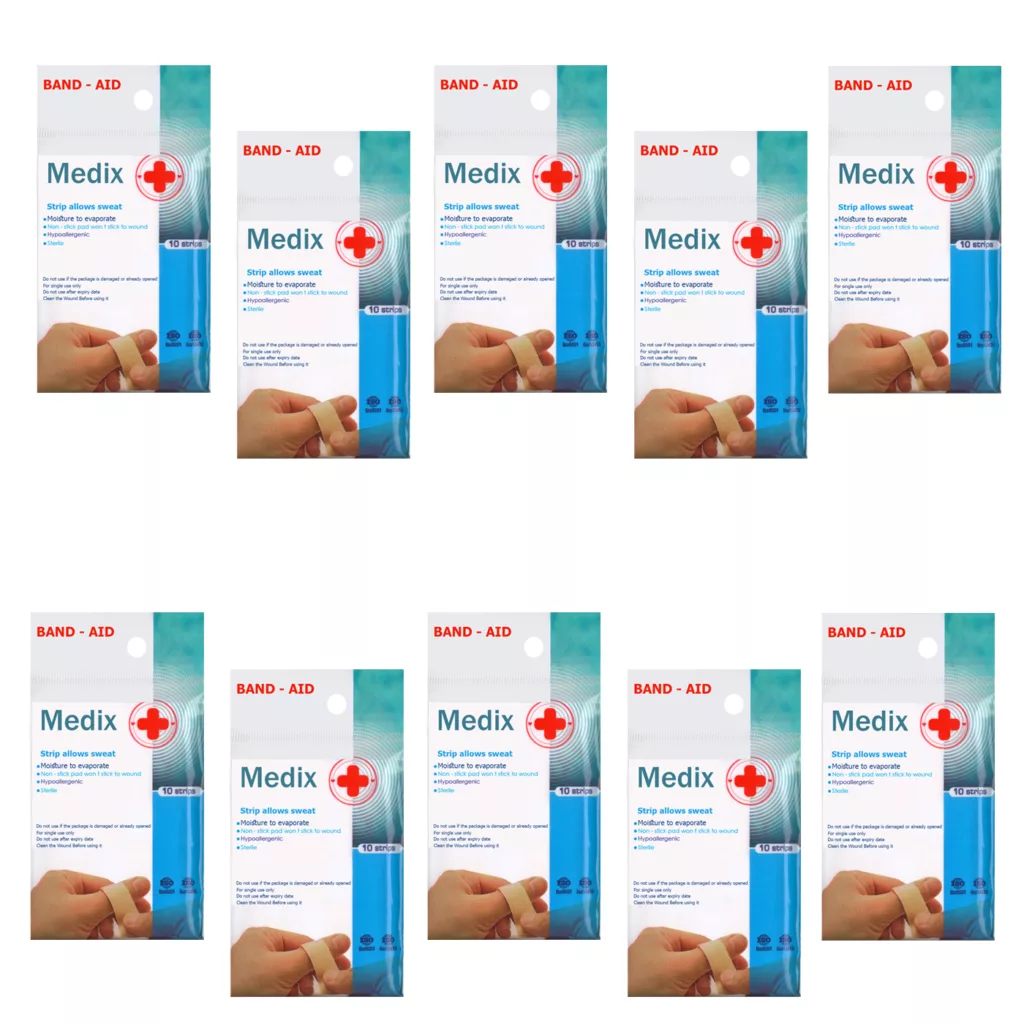 چسب زخم مدیکس مدل Hypoallergic مجموعه 10 عددی
