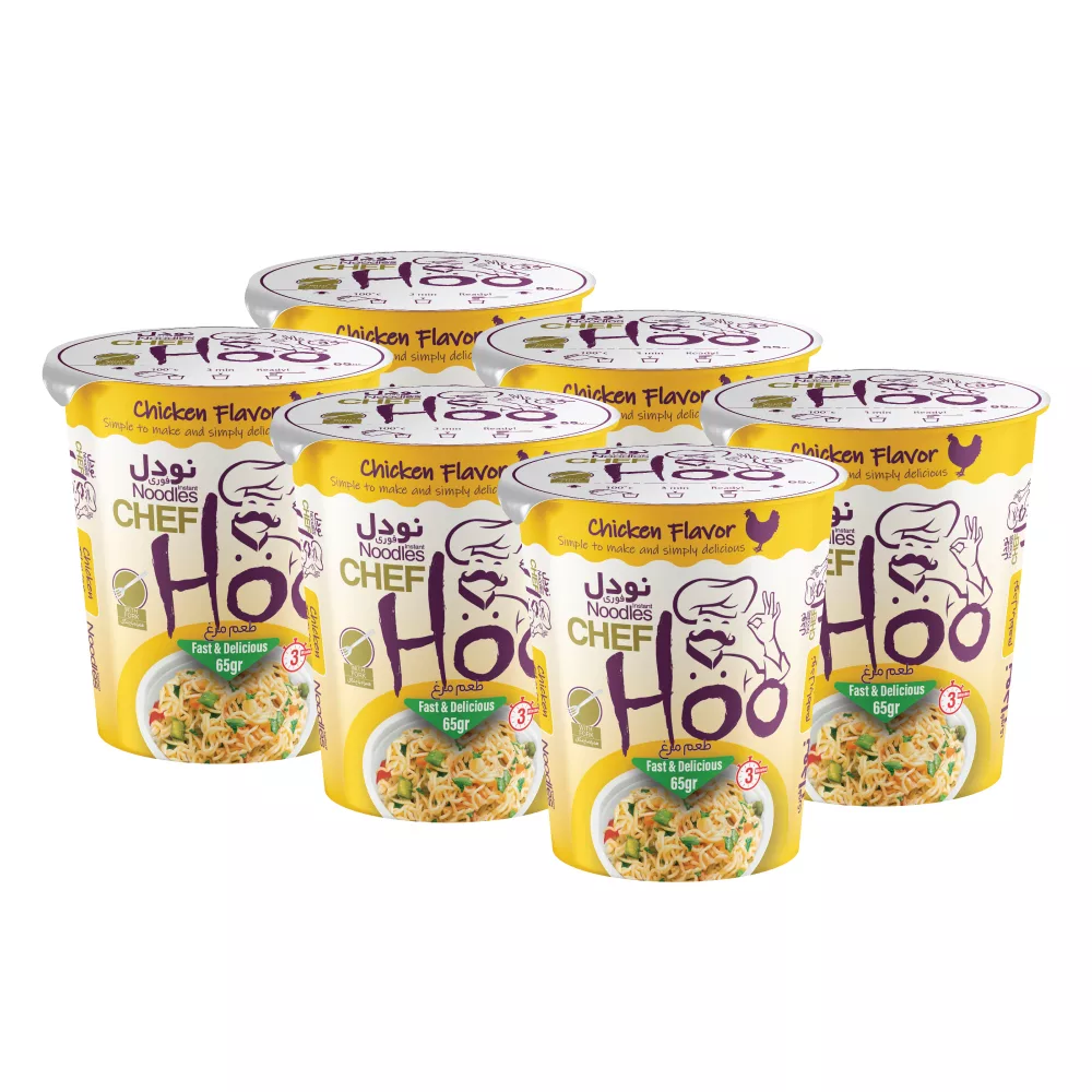 نودل مرغ لیوانی شف هو - 65 گرم بسته 6 عددی
