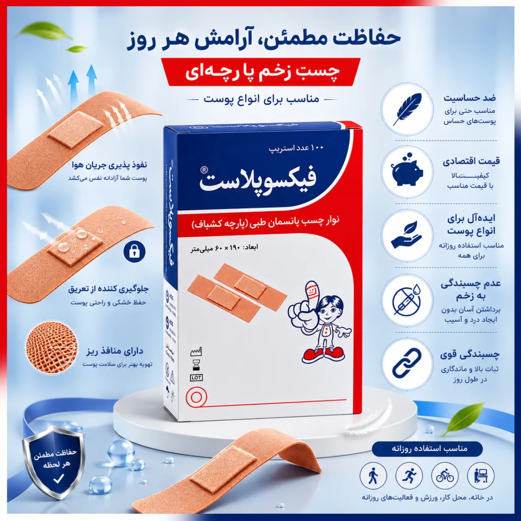 چسب زخم فیکسوپلاست مدل Adhesive ده بسته 100 عددی