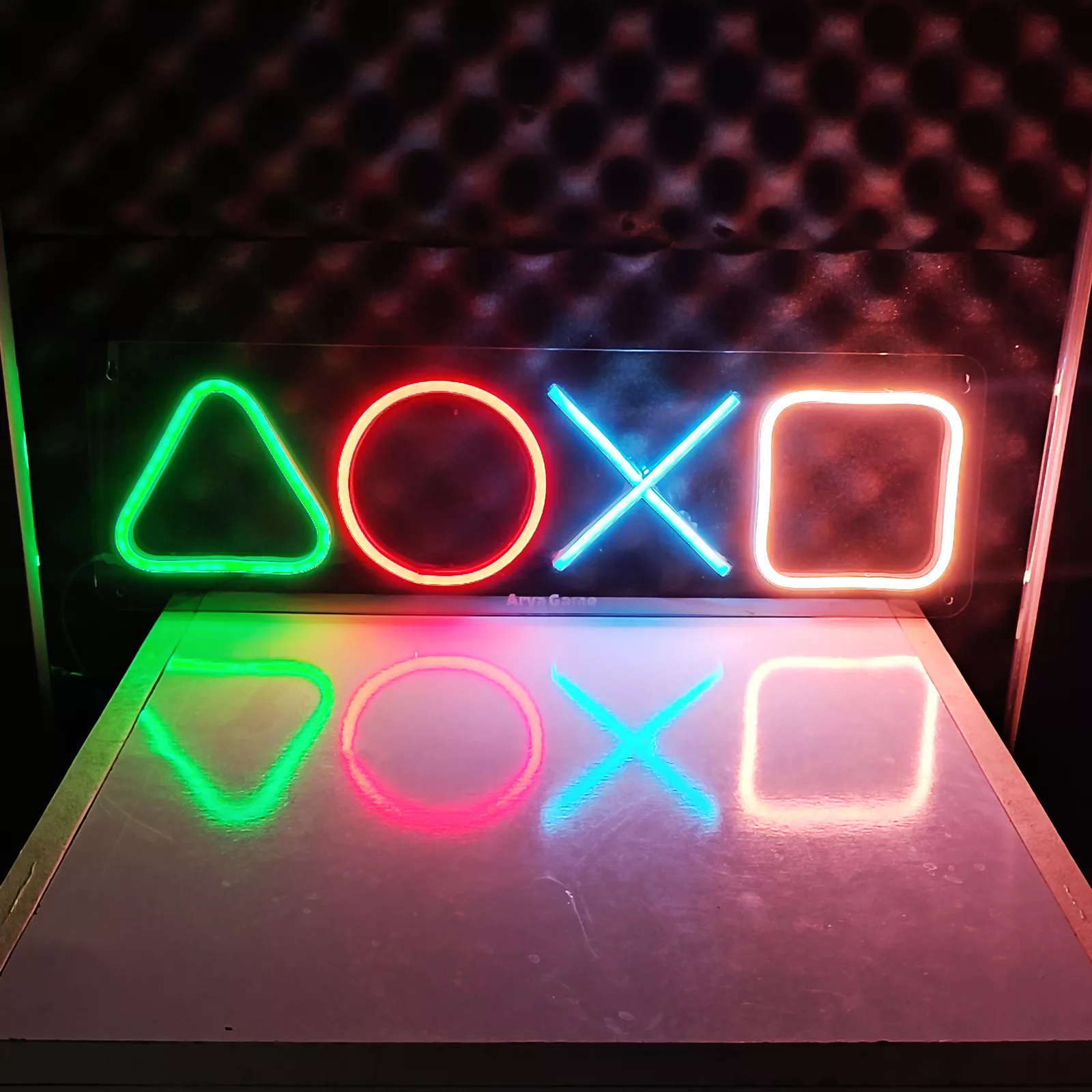 چراغ نئونی طرح آیکون دسته پلی استیشن کد PS45X15