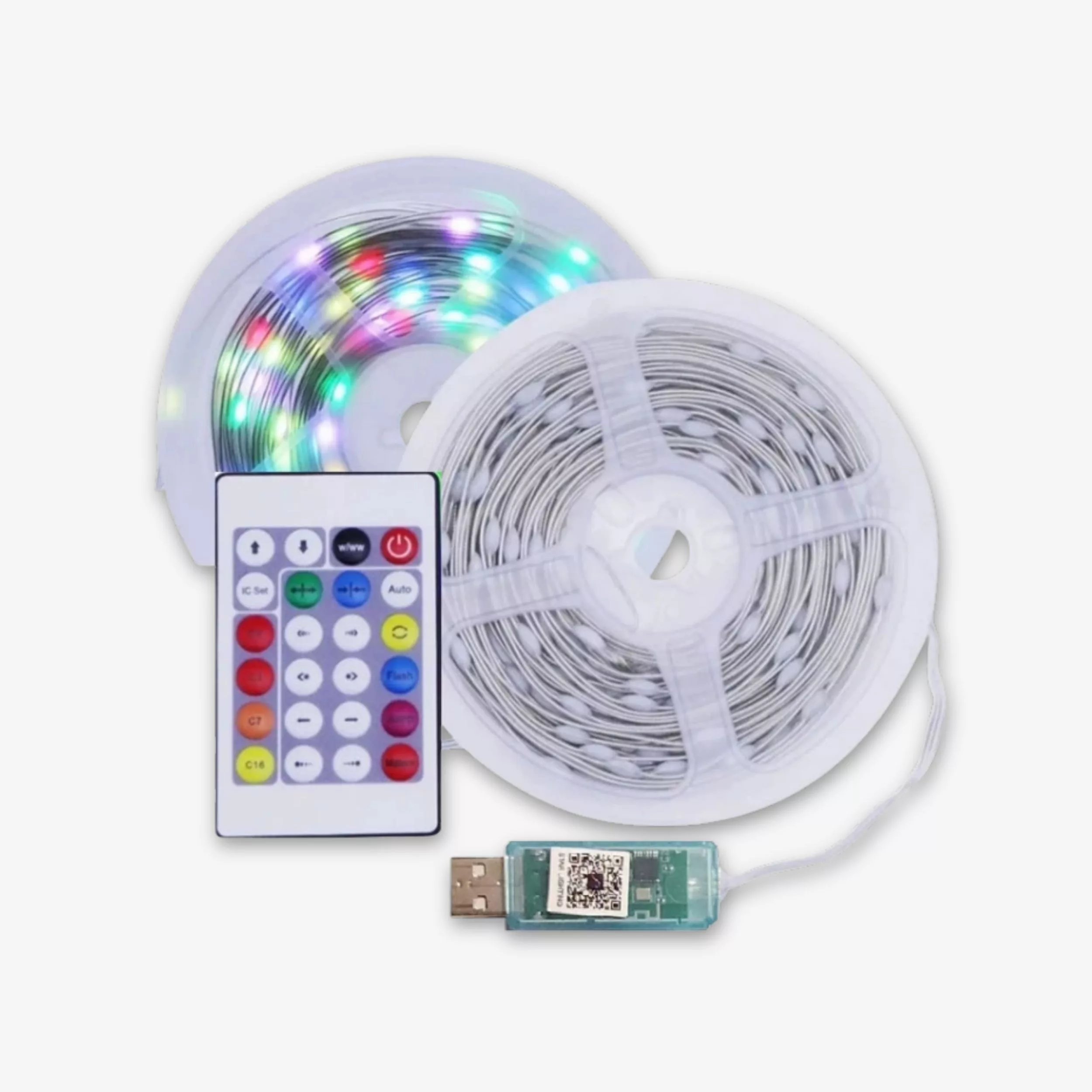 ریسه ال ای دی مدل فول کالر هوشمند بلوتوثی کد RGB IC usb 5v طول 10 متر ریسه ال ای دی مدل فول کالر هوشمند بلوتوثی کد RGB IC usb 5v طول 10 متر